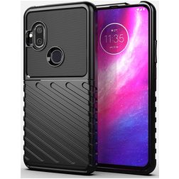 Mobigear Groove Motorola One Hyper Hülle Flexibles TPU Backcover - Schwarz