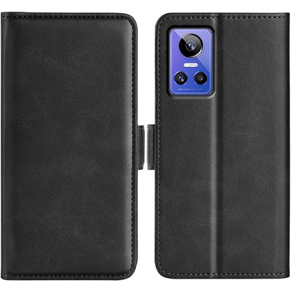 Mobigear Slim Magnet Realme GT Neo 3 Hülle Klapphülle Geldbörse - Schwarz