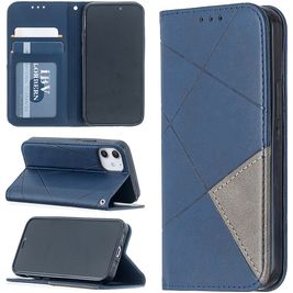 Mobigear Rhombus Slim iPhone 12 Mini Hülle Klapphülle - Blau