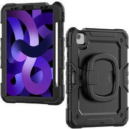 Mobilize Rotating Defender iPad Pro 11 Zoll (2021) Hülle Kunststoff / Silikon Backcover + Schultergurt + Ständer - Schwarz
