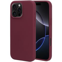 Mobiparts iPhone 16 Pro Max Silikon Hülle Backcover - Plum Red