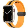 Mobigear Stripe Mag Silikon Apple Watch Armband Magnetverschluss - 42/41/40/38 mm - Schwarz / Gelb