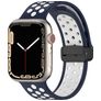 Mobigear Sport Plus Mag Silikon Apple Watch Armband Magnetverschluss - 49/46/45/44 mm - Schwarz / Marineblau