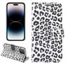 Mobigear Leopard iPhone 14 Pro Max Hülle Klapphülle Geldbörse - Weiß