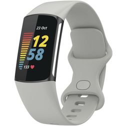 Mobigear Sport Dual Silikon Fitbit Charge 5 Armband Pin-and-Tuck-Verschluss - Grau