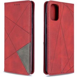 Mobigear Rhombus Slim Samsung Galaxy A41 Hülle Klapphülle - Rot