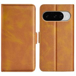 Mobigear Slim Magnet Google Pixel 10 Hülle Klapphülle Geldbörse - Cognac