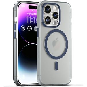 Mobigear Shockproof iPhone 16 Pro Max MagSafe Hülle Flexibles TPU Backcover - Dunkelblau