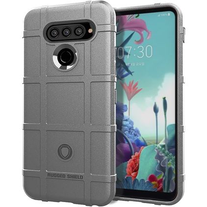 Mobigear Rugged Shield LG K51s Hülle Flexibles TPU Backcover Stoßfest - Grau