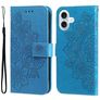 Mobigear Flowers iPhone 17 Hülle Klapphülle Geldbörse - Blau