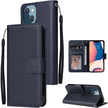Mobigear Wallet iPhone 14 Plus Hülle Klapphülle Geldbörse - Marineblau