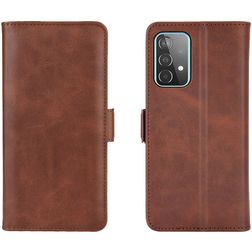 Mobigear Slim Magnet Samsung Galaxy A52 Hülle Klapphülle Geldbörse - Braun