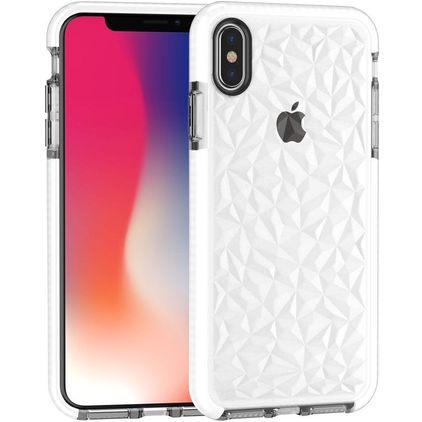 Mobigear Diamond iPhone XS Max Hardcase Backcover - Weiß / Transparent