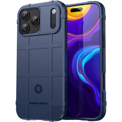 Mobigear Rugged Shield iPhone 17 Pro Max Hülle Flexibles TPU Backcover Stoßfest - Blau