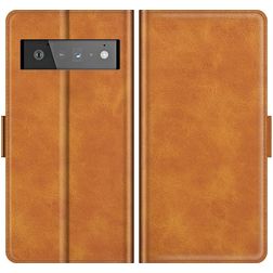 Mobigear Slim Magnet Google Pixel 6 Pro Hülle Klapphülle Geldbörse - Cognac