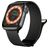 Mobigear Luxury Loop Milanaise Apple Watch Armband Magnetverschluss - 49/46/45/44 mm - Schwarz