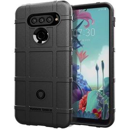 Mobigear Rugged Shield LG K51s Hülle Flexibles TPU Backcover Stoßfest - Schwarz