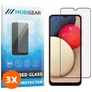 Mobigear Premium Samsung Galaxy A02s Panzerglas Gehärtetes Glas Displayschutz - Hüllenfreundlich - Schwarz (3er Pack)
