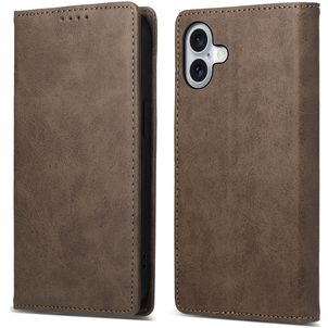Mobigear Wallet iPhone 16 Plus Hülle Klapphülle Geldbörse - Braun