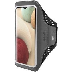 Mobiparts Comfort Fit Handyhalterung Joggen Samsung Galaxy A12 Sporthülle Neopren Sportarmband - Schwarz