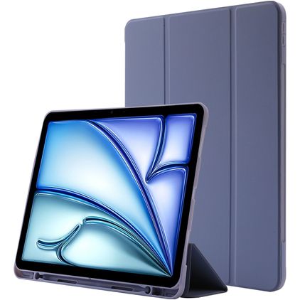 Mobigear Tri-Fold Gel iPad Air 11 Zoll (2026) Hülle TPU,Kunstleder Klapphülle + Stifthalter - Lila