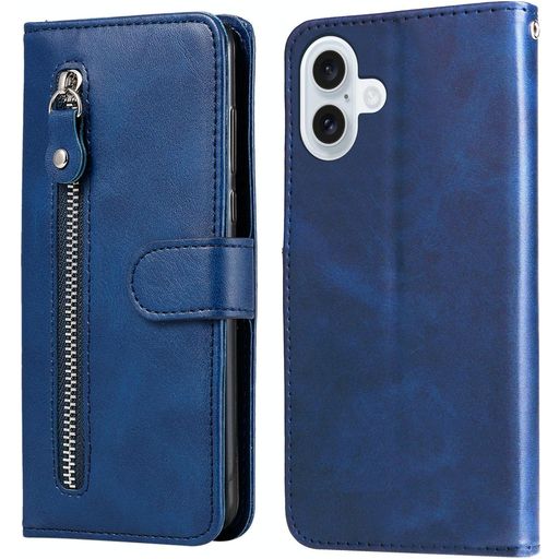 Mobigear Zipper iPhone 17 Hülle Klapphülle Geldbörse - Blau