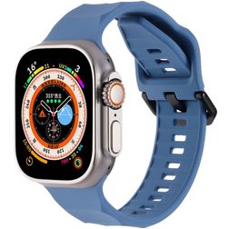 Mobigear Ripple Silikon Apple Watch Armband Dornschließe - 49/46/45/44 mm - Blau