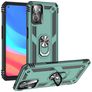 Mobigear Armor Ring OPPO A76 Hülle Hardcase Backcover Stoßfest mit Ringhalter - Grün