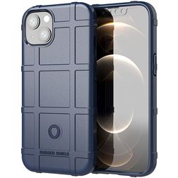 Mobigear Rugged Shield iPhone 13 Mini Hülle Flexibles TPU Backcover Stoßfest - Blau