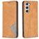 Mobigear Rhombus Slim Samsung Galaxy S25 Hülle Klapphülle - Cognac