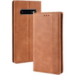 Mobigear Sensation Samsung Galaxy S10 Plus Hülle Klapphülle Geldbörse - Cognac