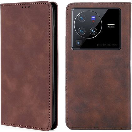 Mobigear Retro Slim Vivo X80 Pro Hülle Klapphülle Geldbörse - Braun