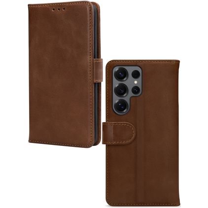 Mobilize Wallet Samsung Galaxy S25 Ultra Hülle Echtes Leder Klapphülle Geldbörse - Braun