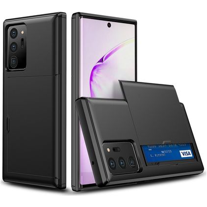 Mobigear Card Samsung Galaxy Note 20 Ultra Hülle Hardcase Backcover Stoßfest mit Kartenhalter - Schwarz