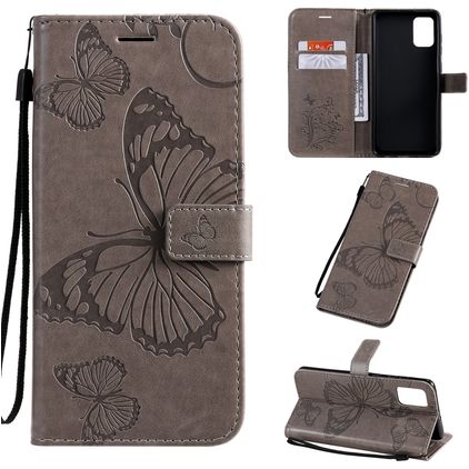 Mobigear Butterfly Samsung Galaxy A71 Hülle Klapphülle Geldbörse - Grau