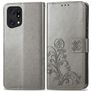 Mobigear Clover OPPO Find X5 Pro Hülle Klapphülle Geldbörse - Grau