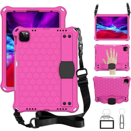 Mobigear HexStrap iPad Air 11 Zoll (2025) Hülle EVA Schaum Backcover + Schulterträger - Rot