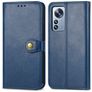 Mobigear Snap Button Xiaomi 12 Pro Hülle Klapphülle Geldbörse - Blau