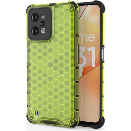 Mobigear Honeycomb Realme C31 Hardcase Backcover Shockproof - Grün
