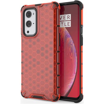 Mobigear Honeycomb OnePlus 9 Pro Hülle Hardcase Backcover Stoßfest - Rot
