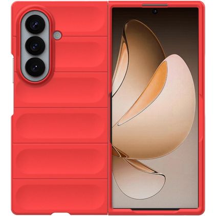 Mobigear Bumpy Samsung Galaxy Z Fold 8 Ultra Hülle Flexibles TPU Backcover - Rot