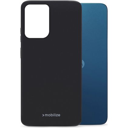 Mobilize Rubber Gelly Motorola Moto G34 Hülle Flexibles TPU Backcover - Matt Black