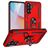 Mobigear Armor ring Samsung Galaxy A37 Hülle Hardcase Backcover Stoßfest mit Ringhalter - Rot