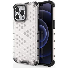 Mobigear Honeycomb iPhone 14 Hülle Hardcase Backcover Stoßfest - Weiß