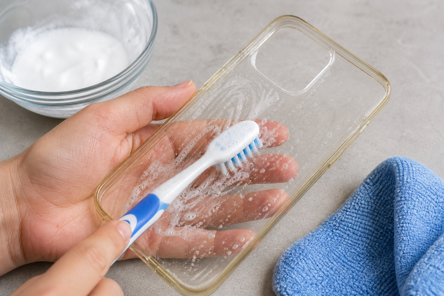Transparente Handyhülle reinigen (gegen Vergilbung)