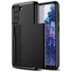 Mobigear Card Samsung Galaxy S21 Ultra Hülle Hardcase Backcover Stoßfest mit Kartenhalter - Silber