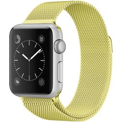 Mobigear Color Loop Milanaise Apple Watch Armband Magnetverschluss - 49/46/45/44 mm - Gelb