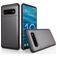 Mobigear Card Samsung Galaxy S10 Plus Hülle Hardcase Backcover Stoßfest mit Kartenhalter - Grau