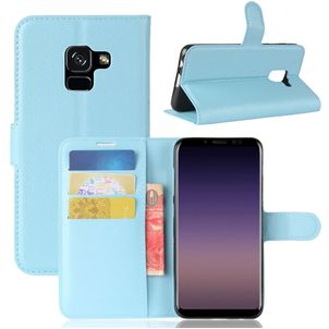 Mobigear Classic Samsung Galaxy A8 (2018) Hülle Klapphülle Geldbörse - Blau