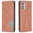 Mobigear Rhombus Slim Motorola Moto E32 Hülle Klapphülle - Braun